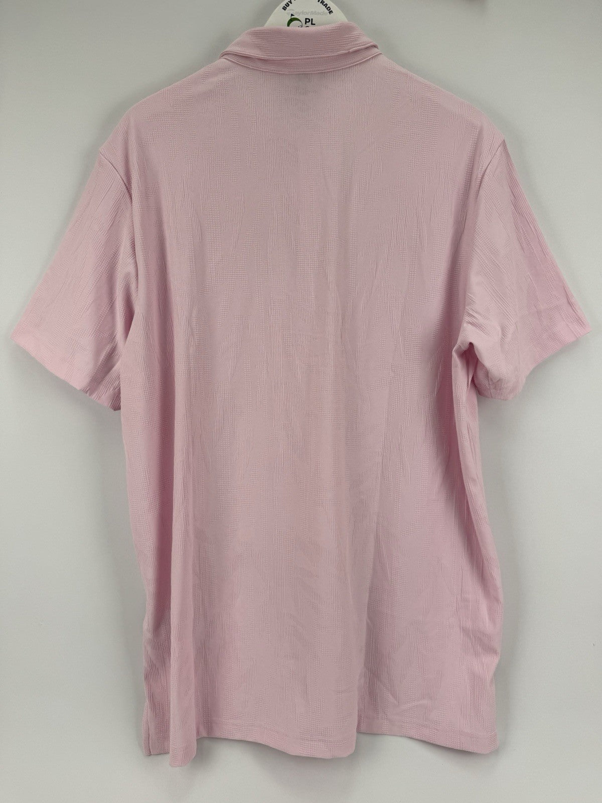 Adidas Go-To Textured Golf Polo Men's Size Large Clear Pink Short Sleeve/329385