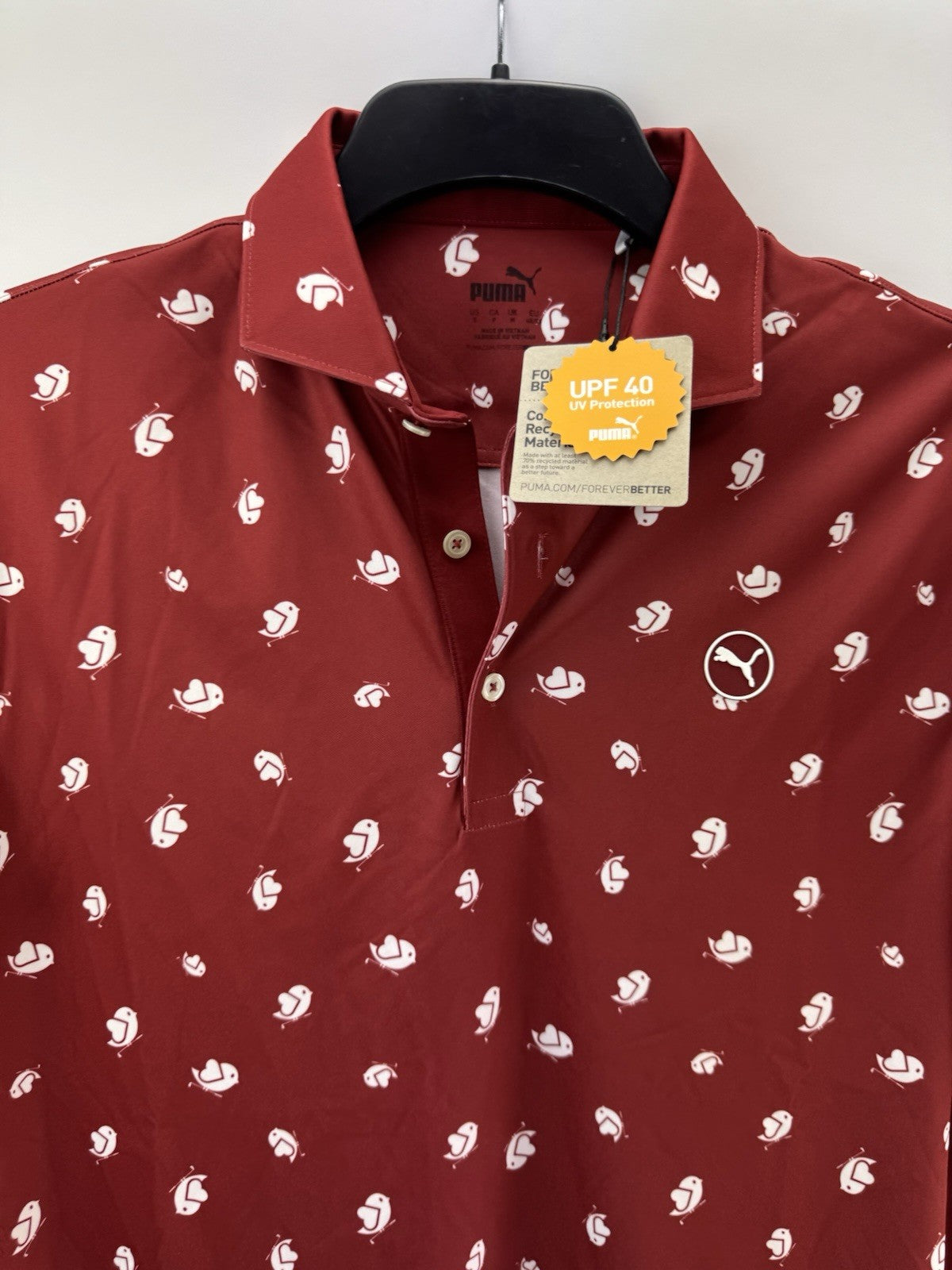 Puma Golf Mens Polo Shirt Pure Love Birdies UK Medium /Short Sleeve /New /261203