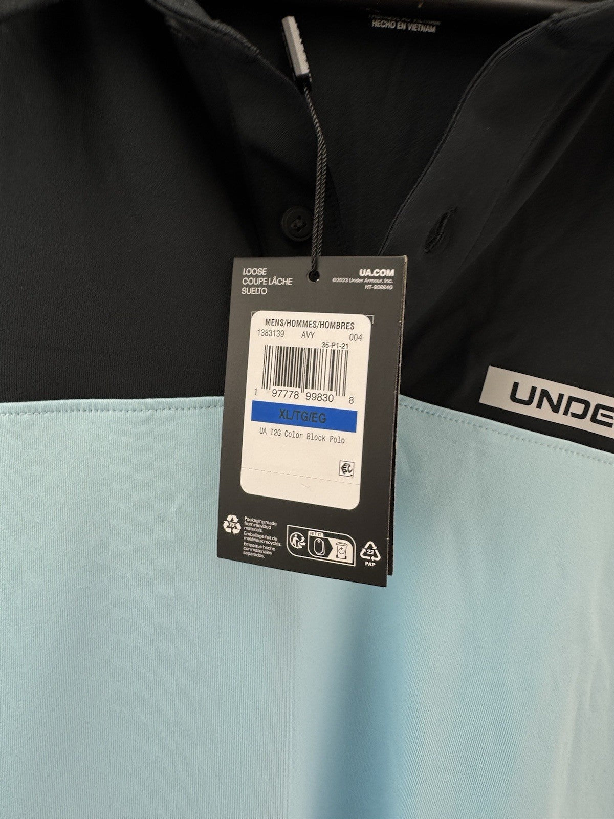 Under Armour Golf Polo T2G Colour Block Mens UK XL /New /285156
