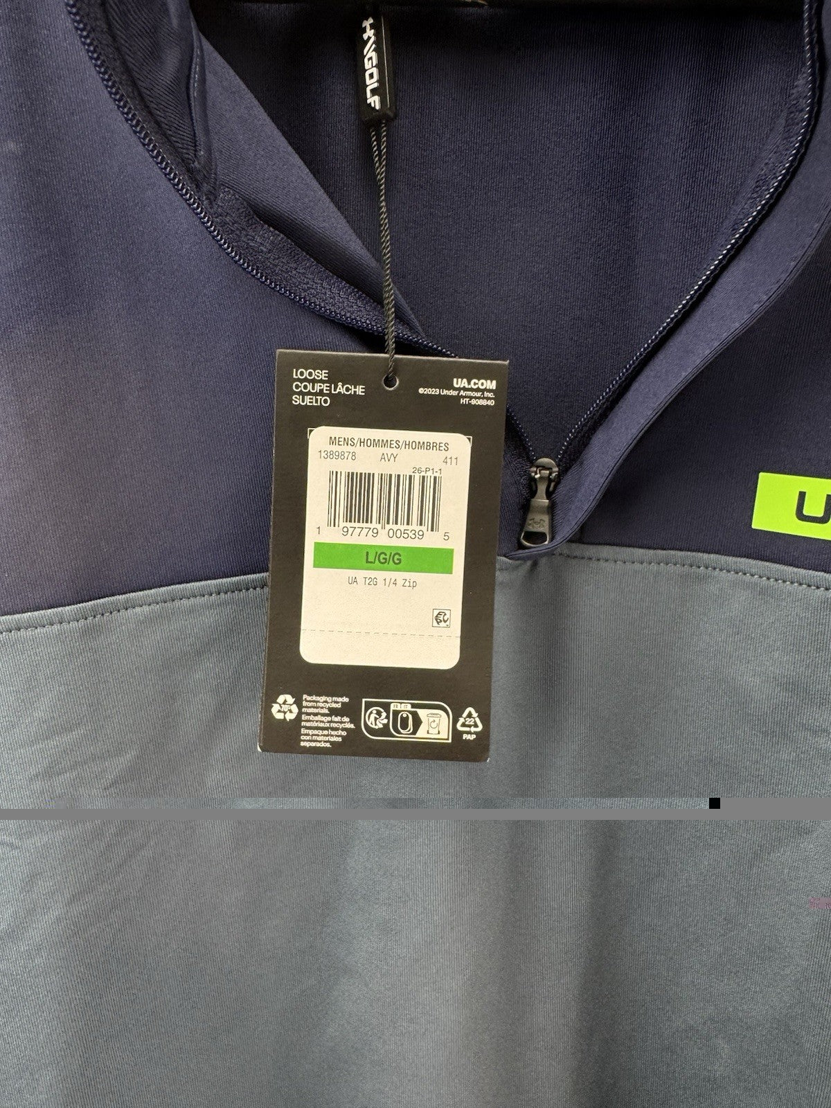 Under Armour Golf Pullover T2G 1/4 Zip Navy /Mens UK Large /New /294806