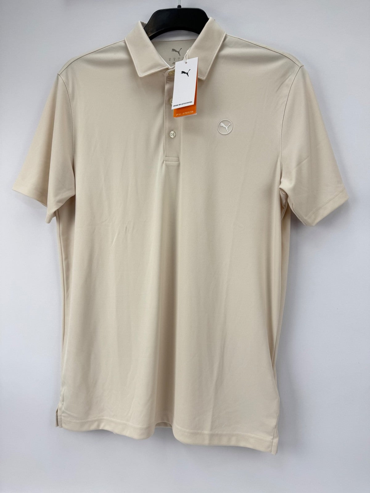 Puma Pure Polo LC Men's Size Large Light Beige Alpine Snow Golf Shirt/365064