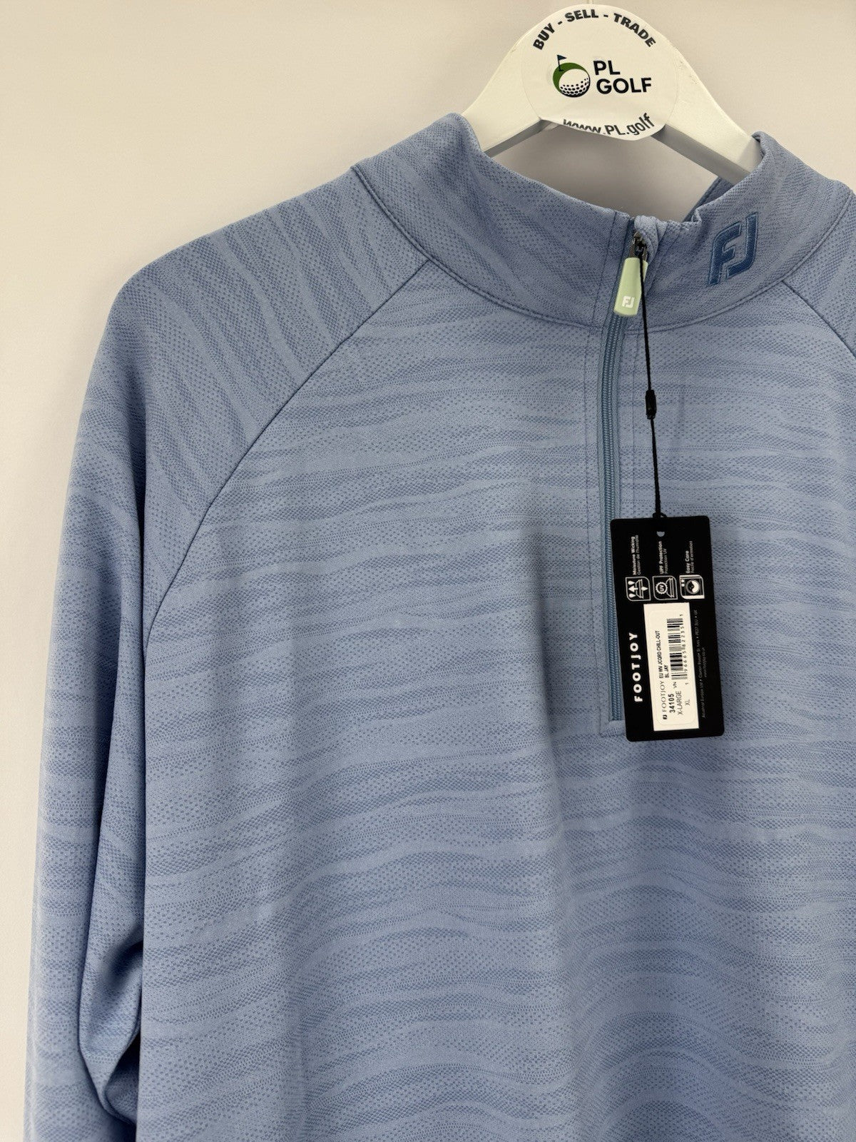 FootJoy Golf Wave Jacquard Chill-Out Zip Pullover Men's Size XL Blue Jay/330102