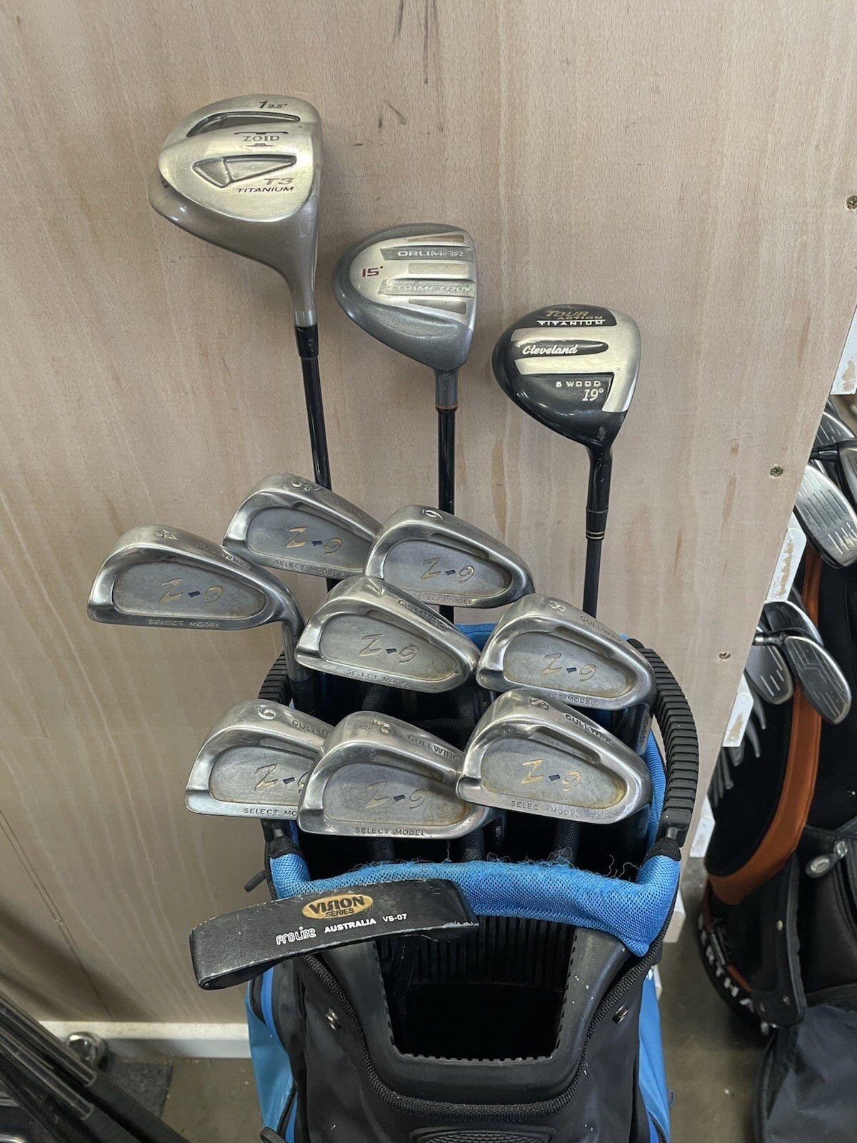 Mens Golf Package Set -1” Regular Flex Graphite 12 Clubs /New Grips /Right /Bag1