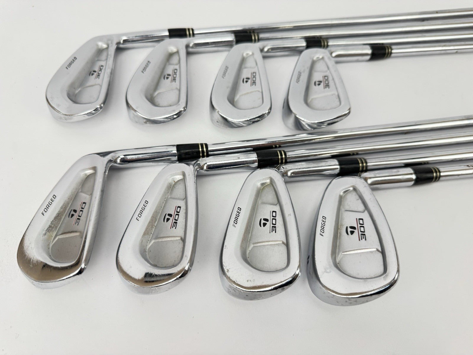 Taylormade 300 Forged Irons 3-PW Rifle 6.5 X Flex Steel +1/2” /New Grips /343270