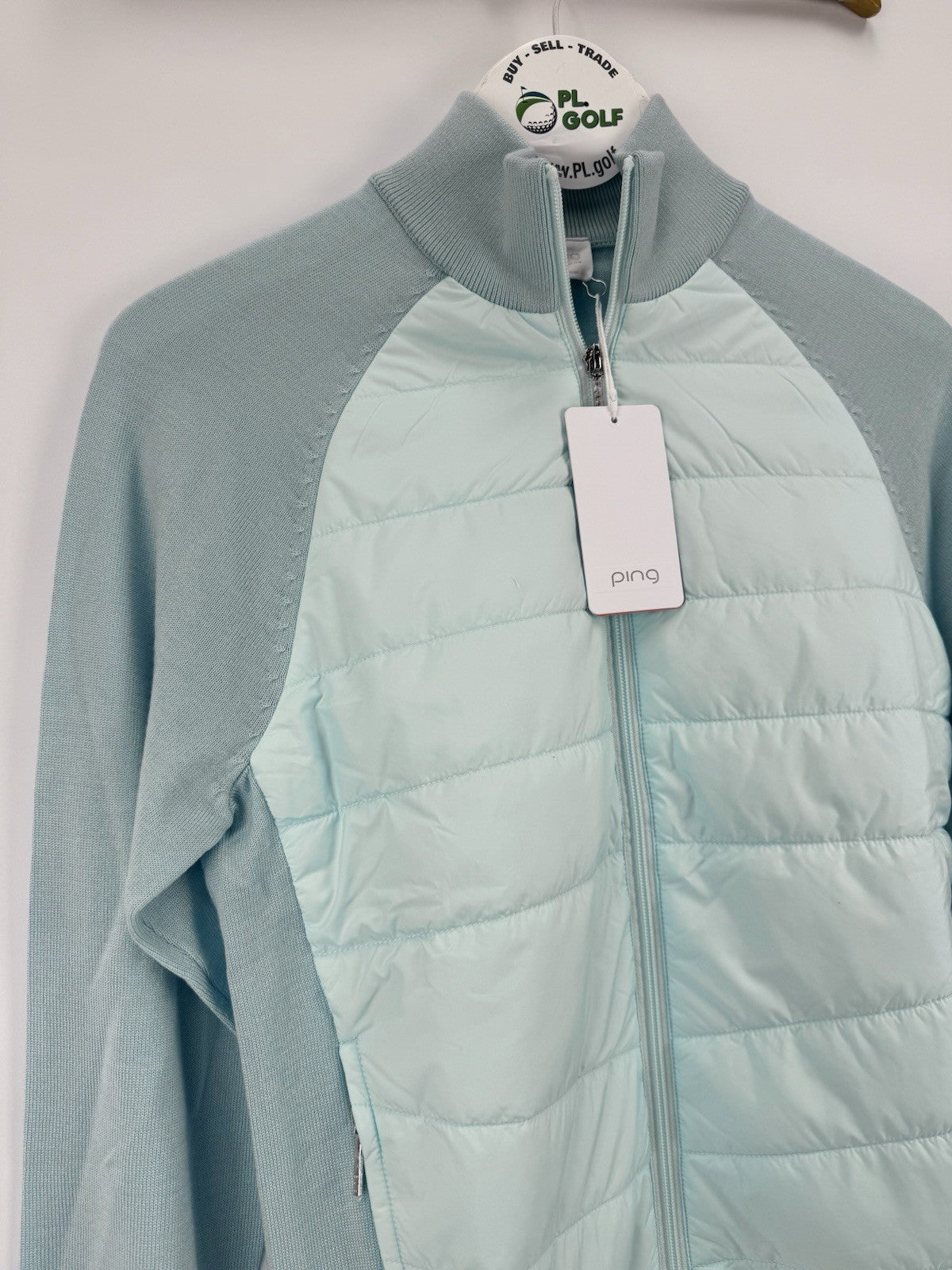 Ping Fran Golf Jacket Women's Size UK6 Opal Light Blue Zip Up Quilted/315086