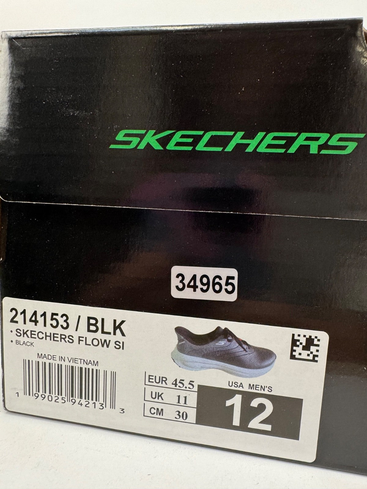 Skechers Flow Slip Ins Golf Shoes Men's UK 11 Black Waterproof Comfort/349659