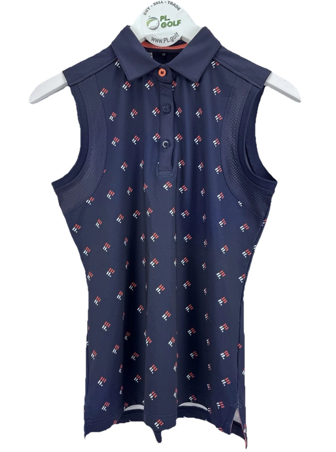 Forelson Buckland Sleeveless Polo Women's XS Patterned Navy Golf Active/318040