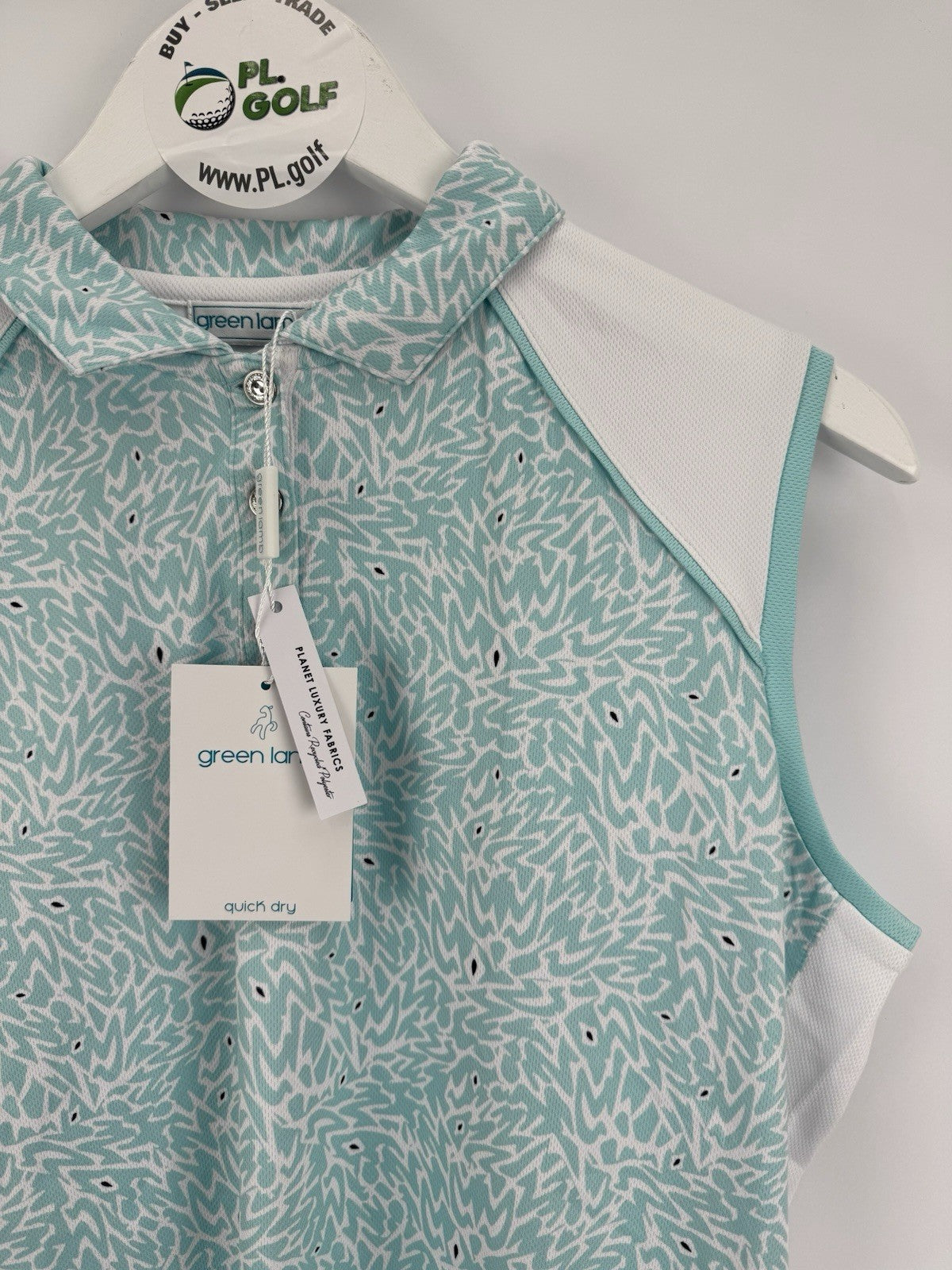 Green Lamb Women’s Sleeveless Golf Polo Patterned Size UK 14 /317956