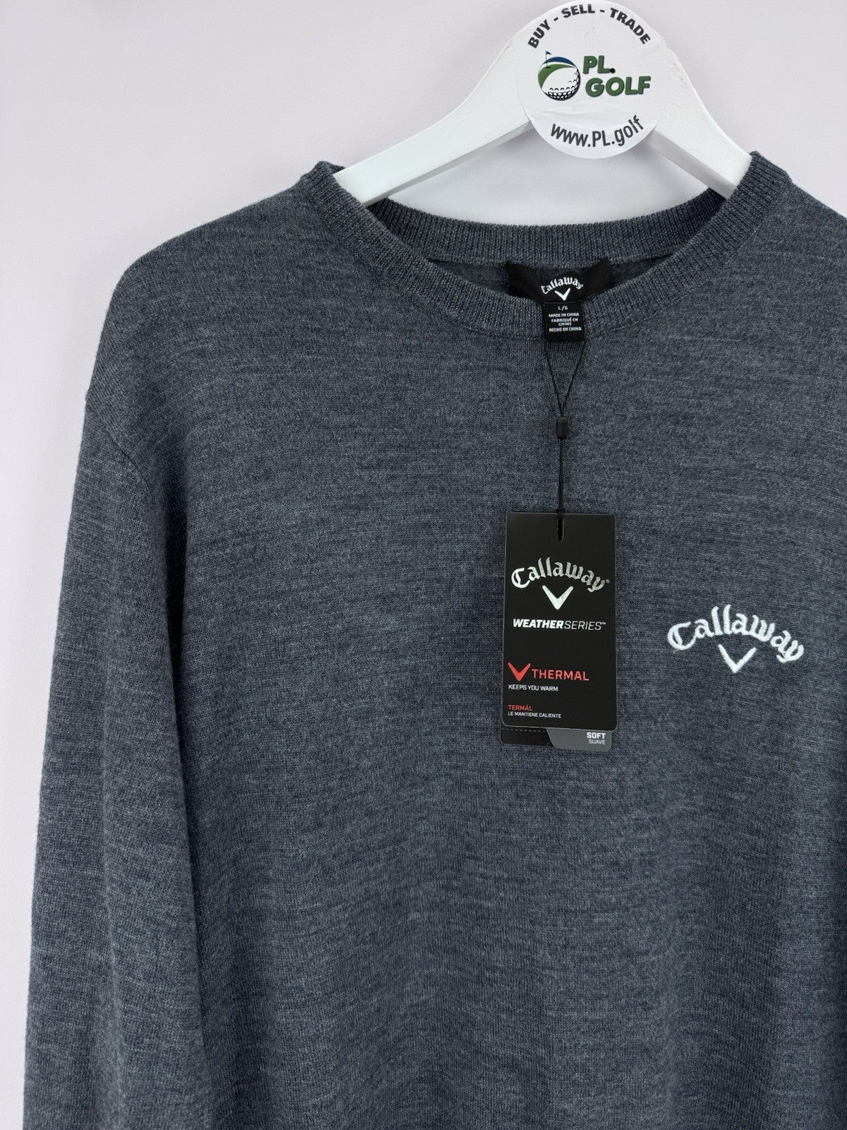 Men’s Callaway Odyssey Golf Merino Mix Jumper Size XL Steel Heather /323982