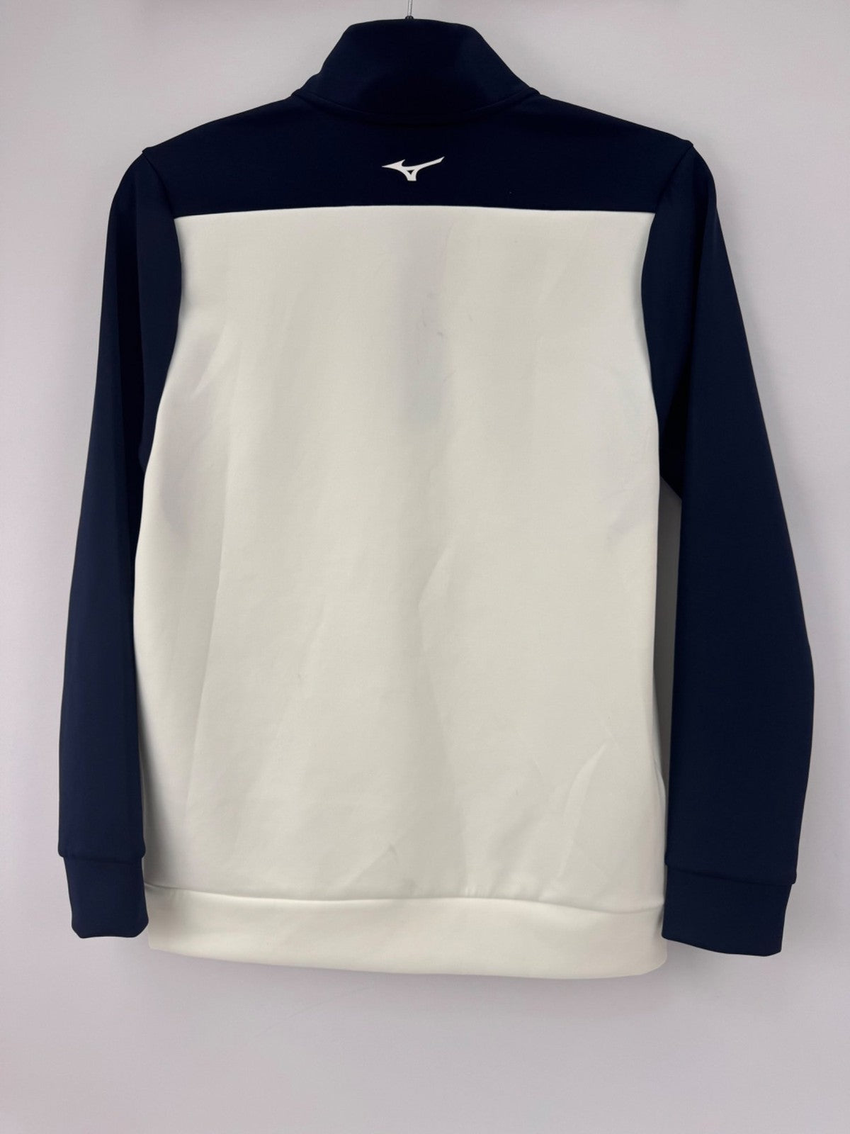 Mizuno RB14 Zip Neck Quarter Golf Sweater Men's Small White Navy Mizuno/365047