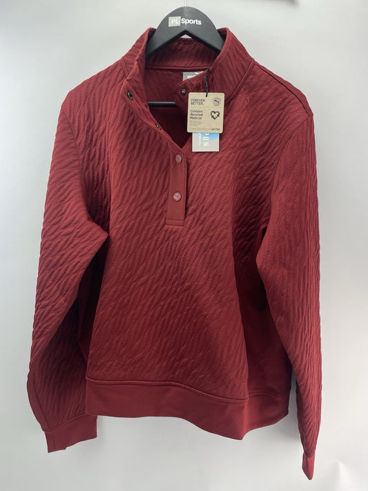 Puma Golf Ladies 1/4 Zip Pullover Jacquie Snap Red /UK 14 /New /297990
