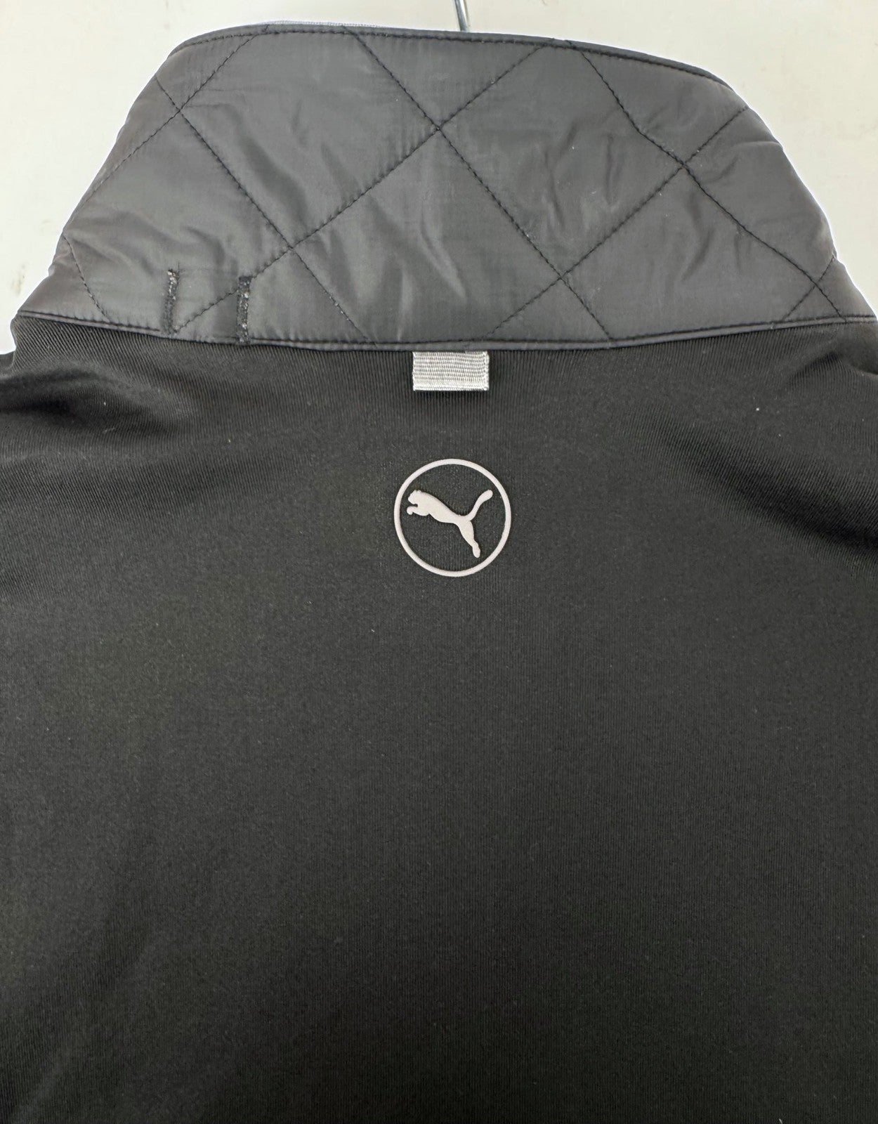 Puma WRM LBL Quilted Golf Vest Men's Size S Black Grey Primaloft Insulate/365038