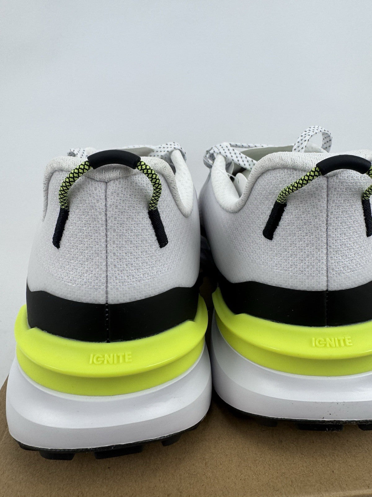 Puma IGNITE Elevate X Golf Shoes Mens Size 10.5 White Black Safety Yellow/320256
