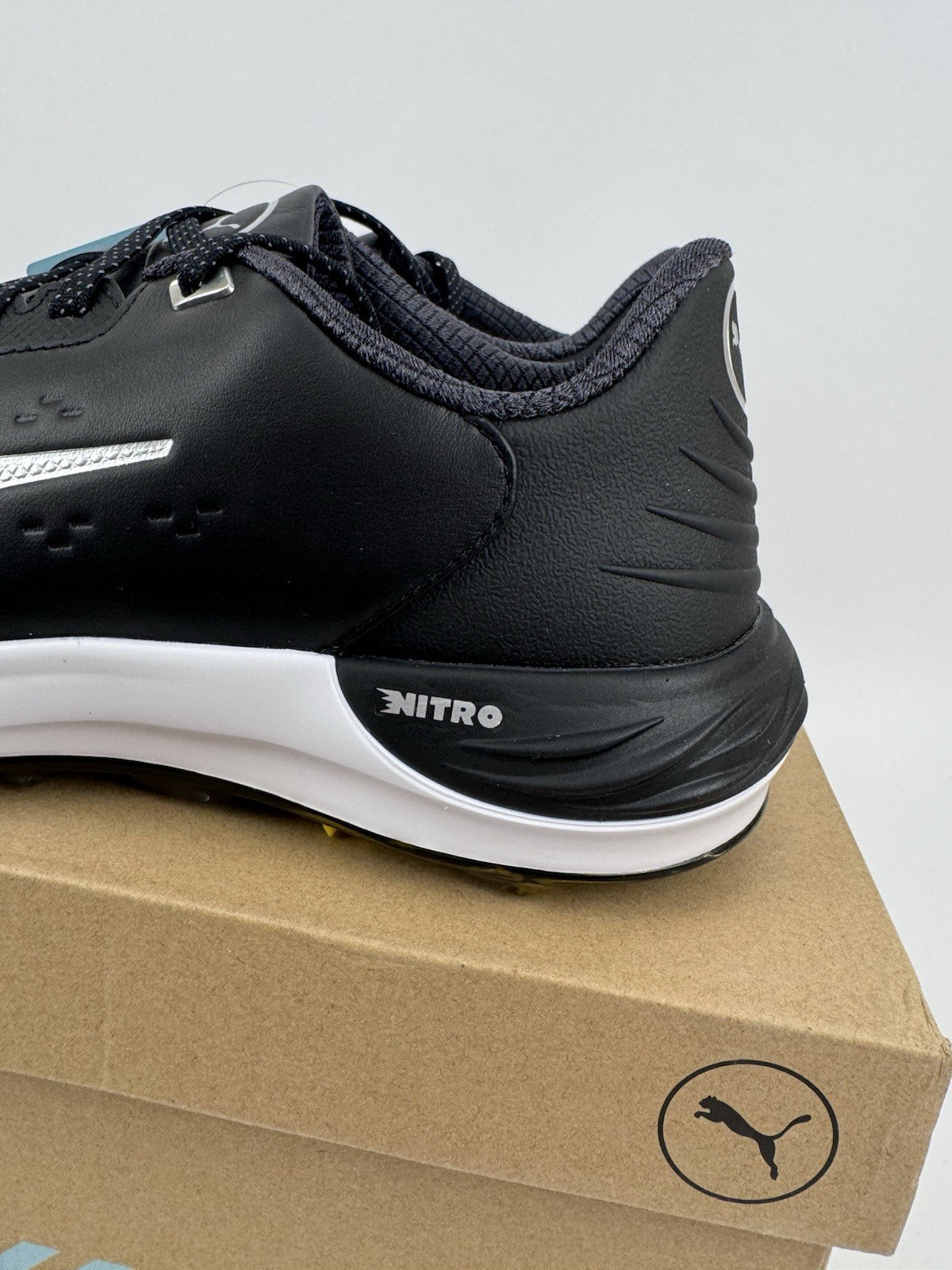Puma Phantomcat Nitro Men's Golf Shoes Size UK 7 Black Silver Yellow/323151