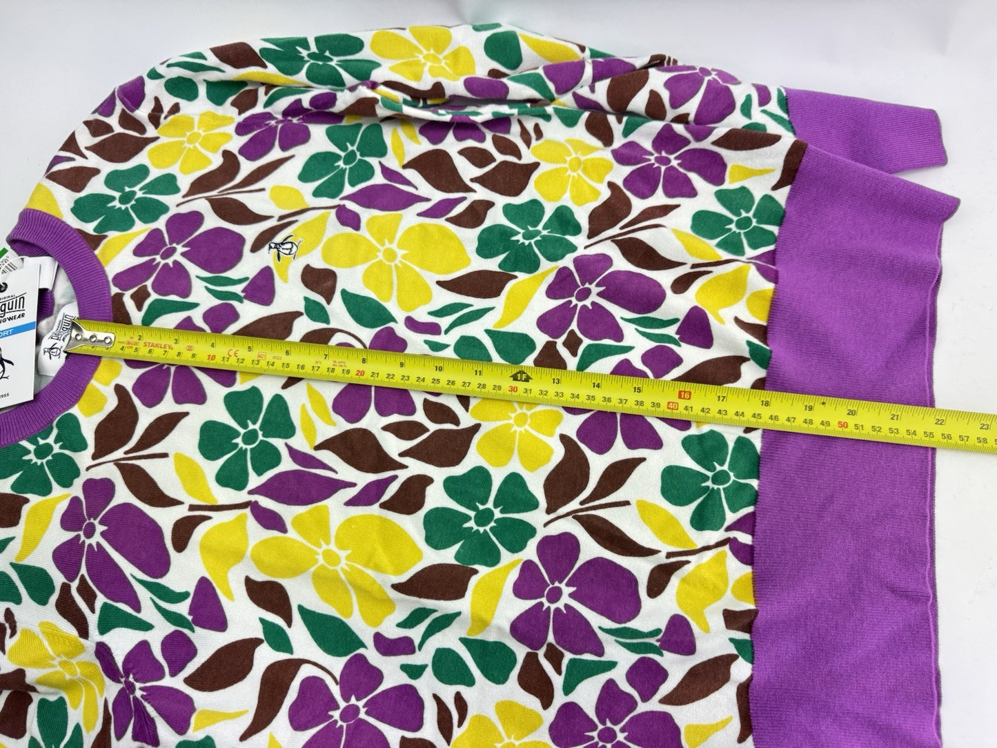 Penguin Golf Ladies Pullover Printed Floral Purple Cactus UK Large /New /3008710