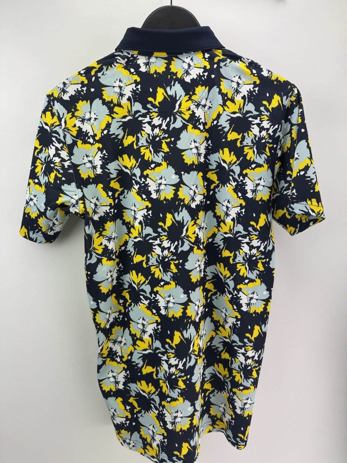 Puma Golf Polo Pique Borrego Mens Size UK Small/Blue Navy Yellow/New /3081613