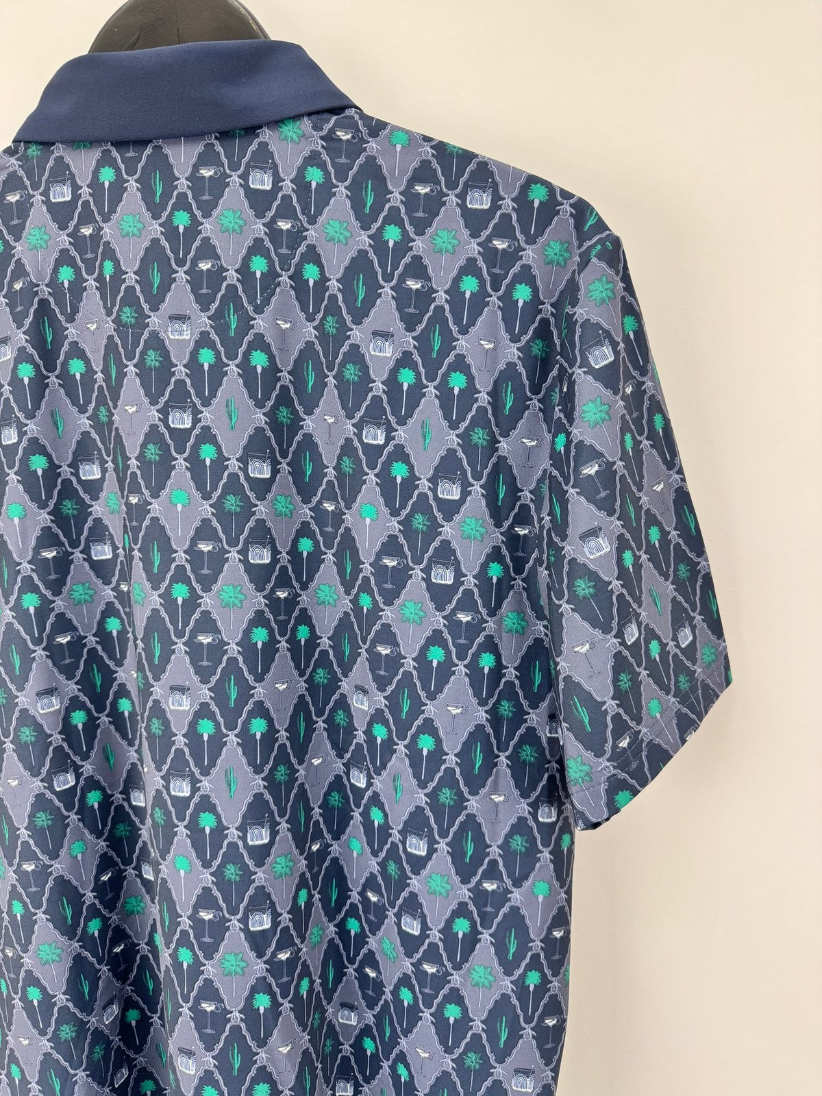 Original Penguin Sport Mens Polo Shirt Size M Black Iris Patterned/337279