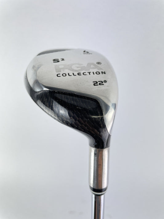 PGA Golf 4 Hybrid 22* Carbon Crown Regular Steel /Right Handed /New Grip /121720