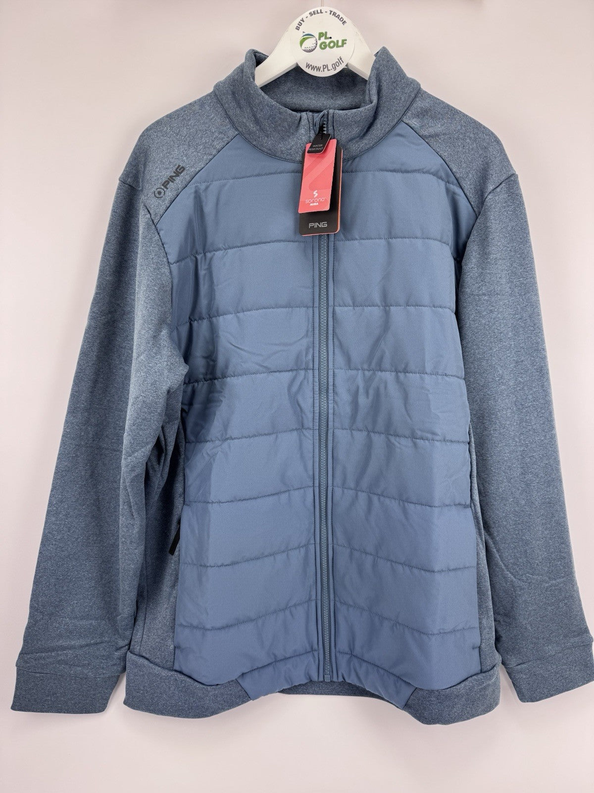 PING Sorona Aura Aiden Men's Golf Jacket Size Medium Water Resistant Blue/313300