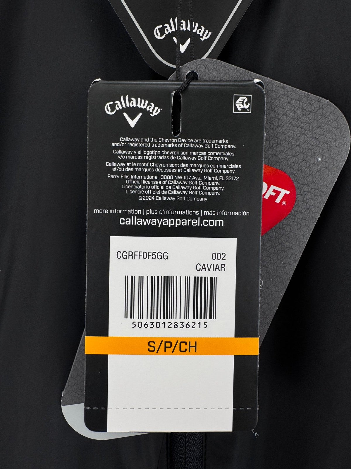 Callaway Weather Series Mens Golf Jacket Black Caviar Size S/323899