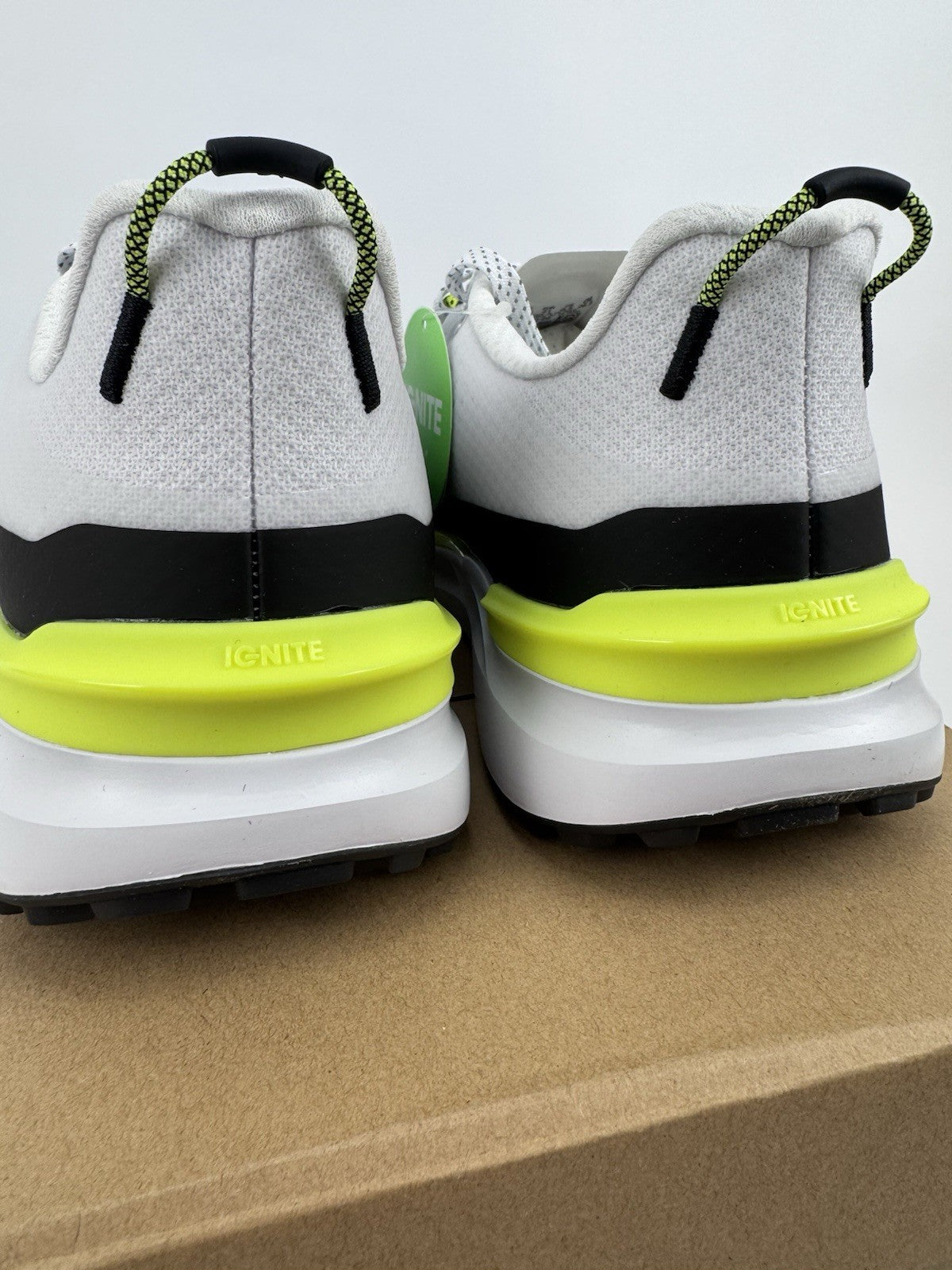 Puma IGNITE Elevate X Golf Shoes Mens Size UK 7.5 White Black Yellow/320805