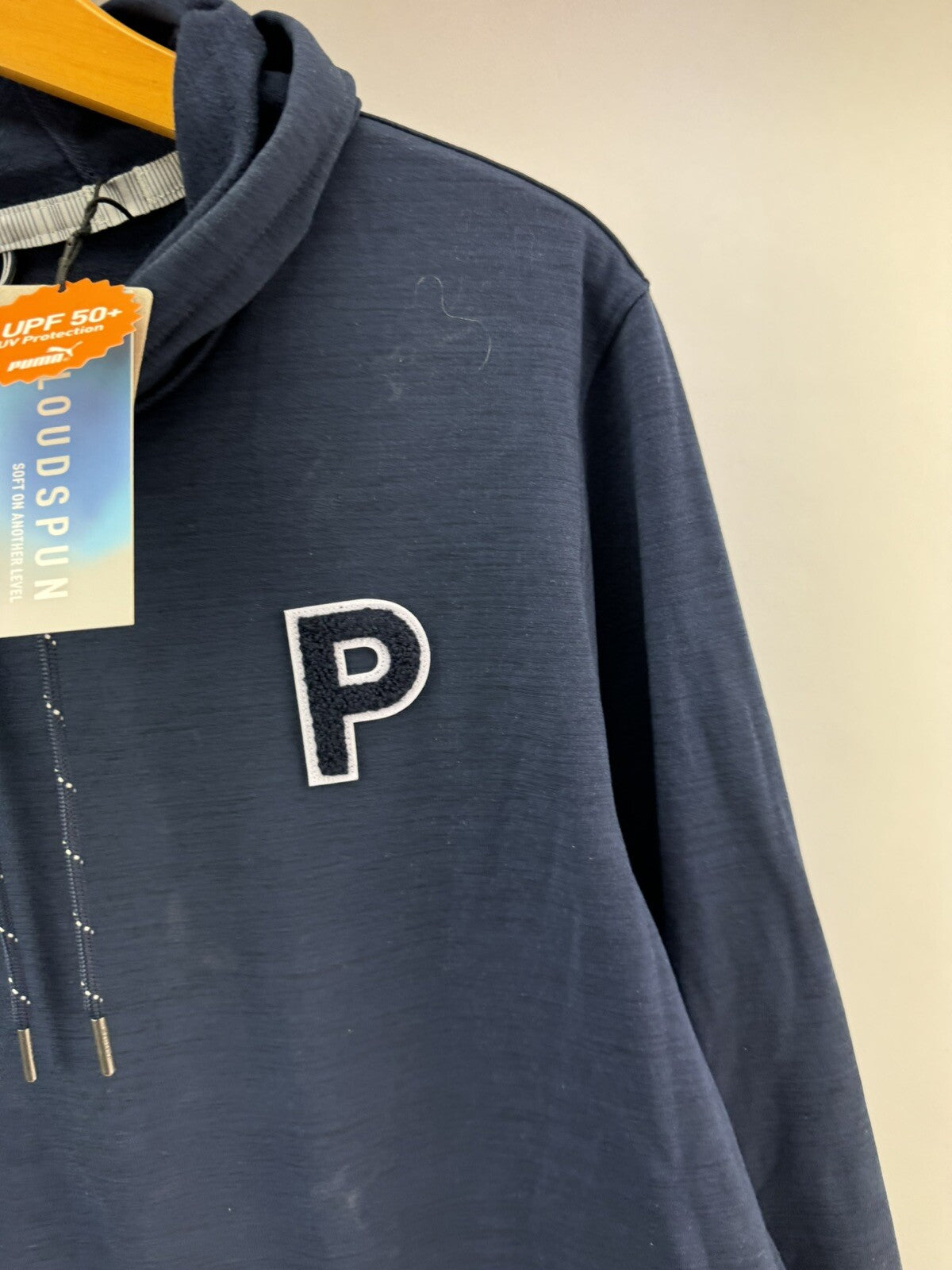 Puma Golf Mens Hoodie Cloudspun Patch UK Medium /Navy /New /207635