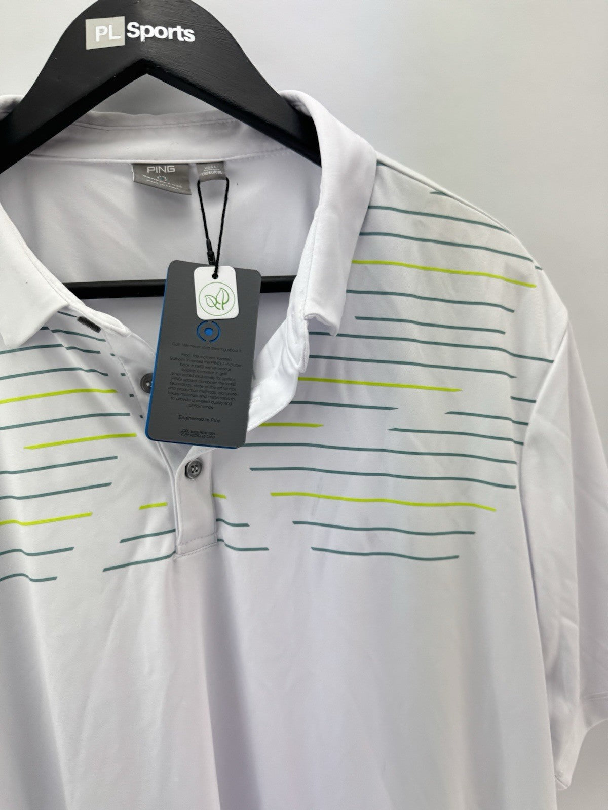 Ping Golf Mens Polo Shirt Portman UK XL /Short Sleeve /White /New /286594