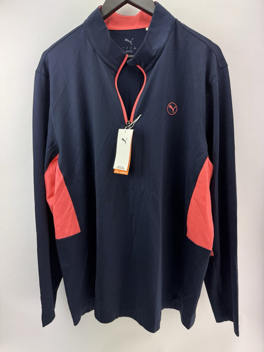 Puma Golf 1/4 Zip Pure 2.0 Pullover Mens UK XL /Navy /New /294910