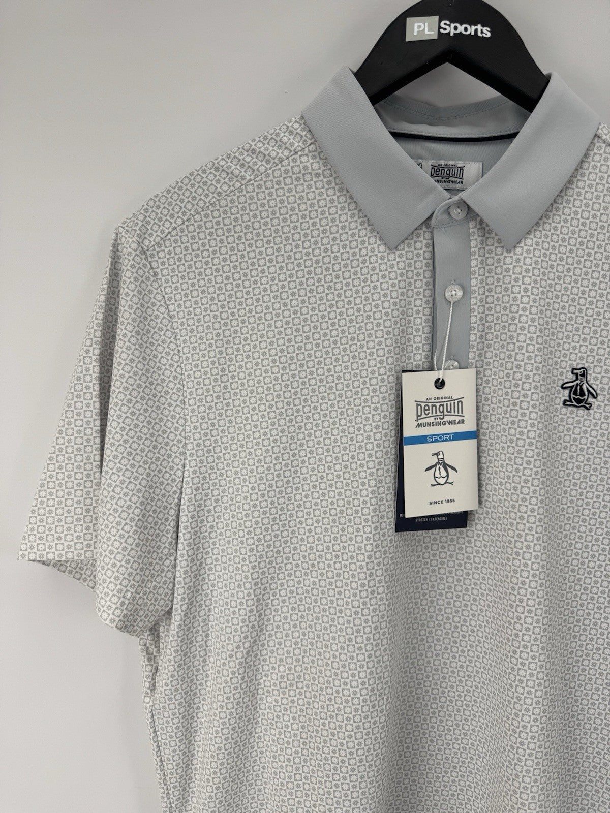 Original Penguin Mens Golf Polo Shirt Retro Micro Floral Print Size Medium/353781