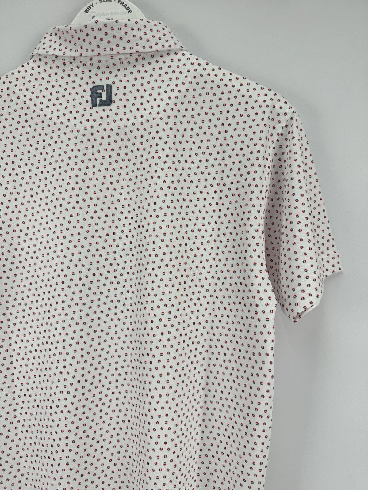 FootJoy Mens Bounce Print Pique Polo Shirt Size Large White Hibiscus Flint/330499