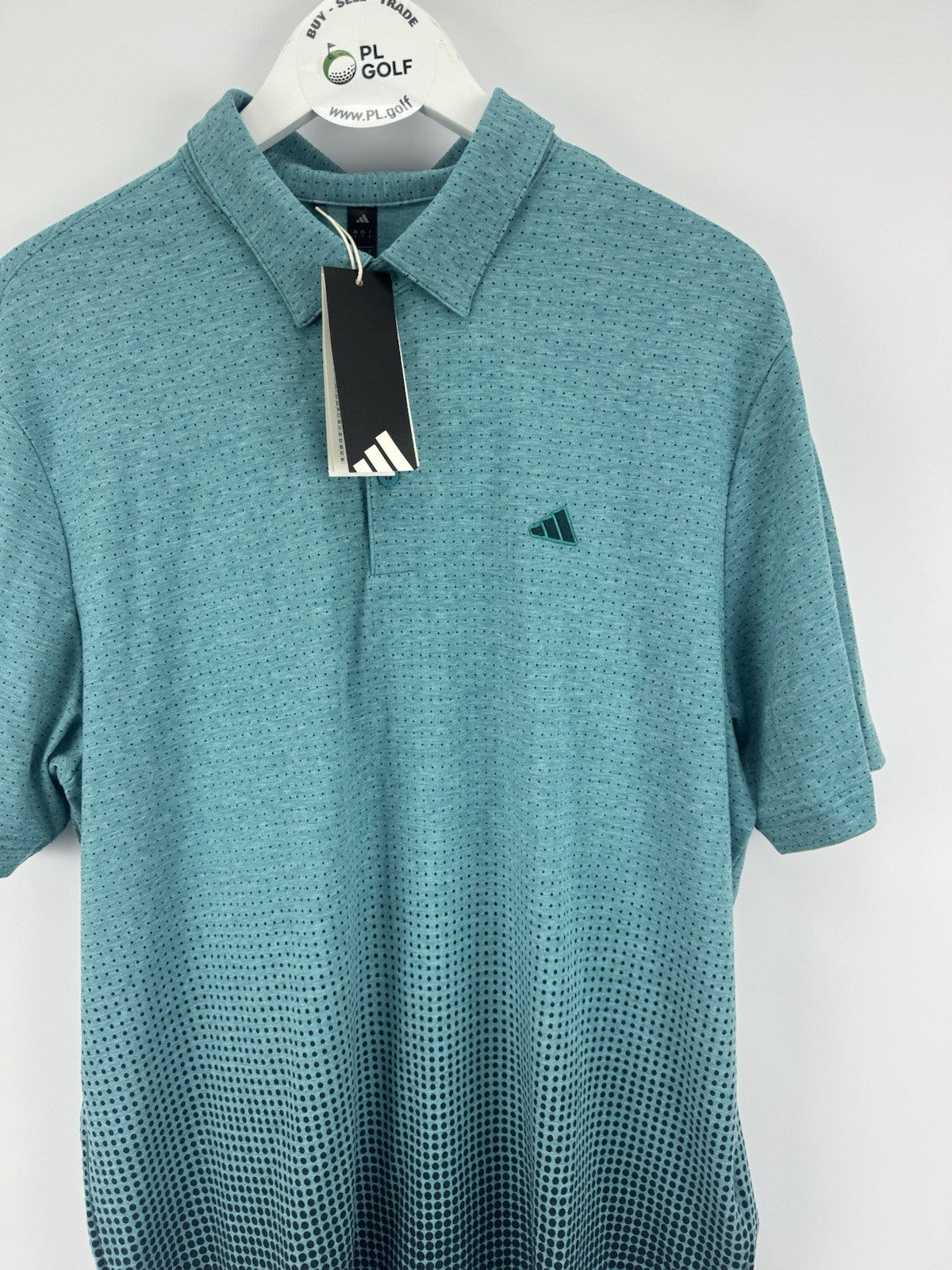 Adidas Go-To Rise Print Polo Shirt Men's Golf Size Small Pure Teal/329222