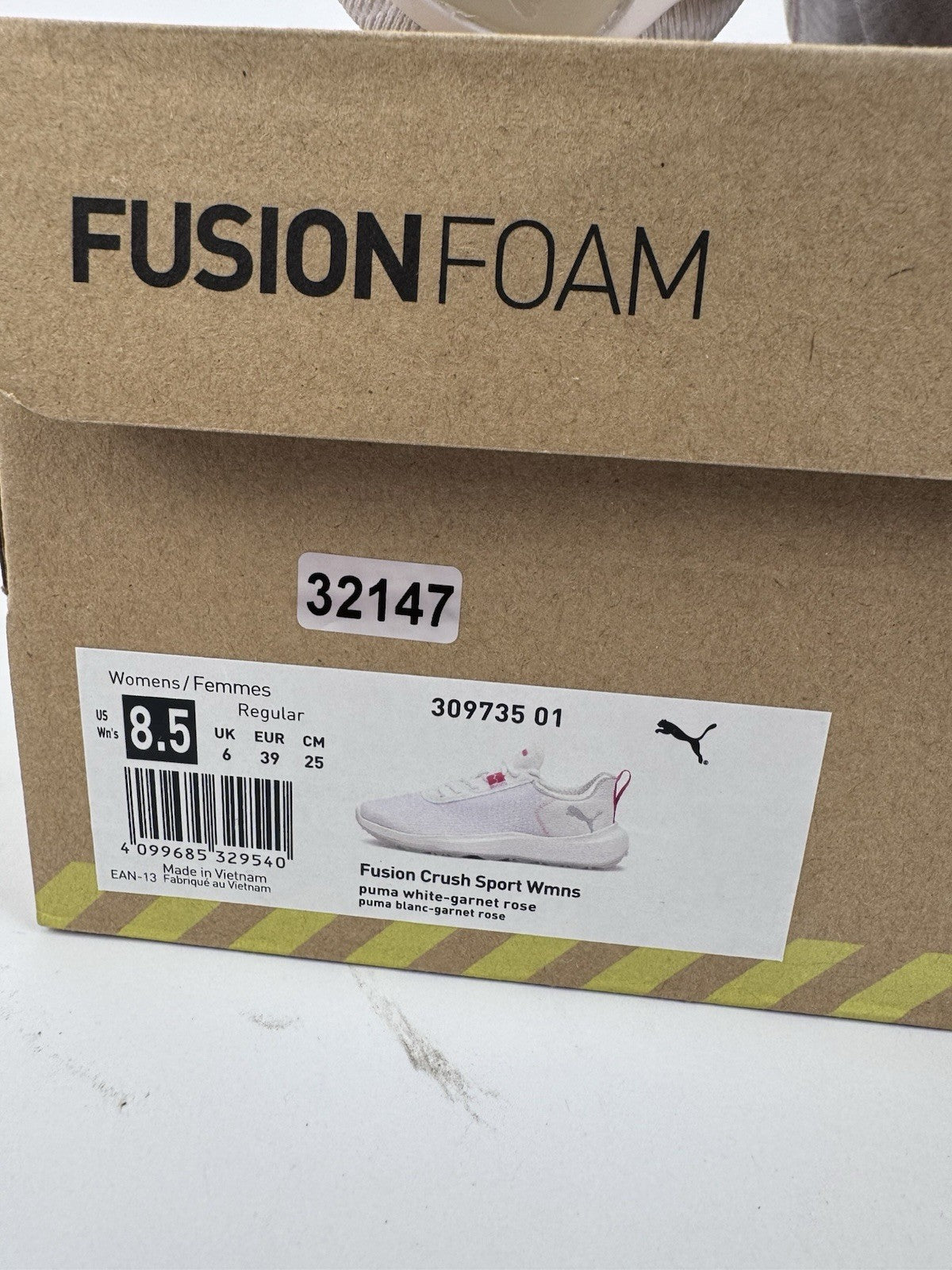Puma Fusion Crush Sport Women's Trainers Size UK 6 White Rose Breathable/3214710