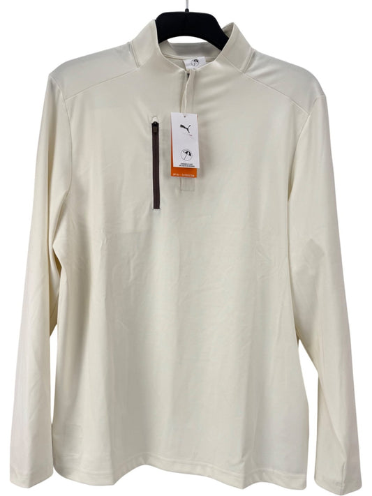 Puma X AP Cloudspun Tech 1/4 Zip Men's Pullover Size Small Warm White/365090