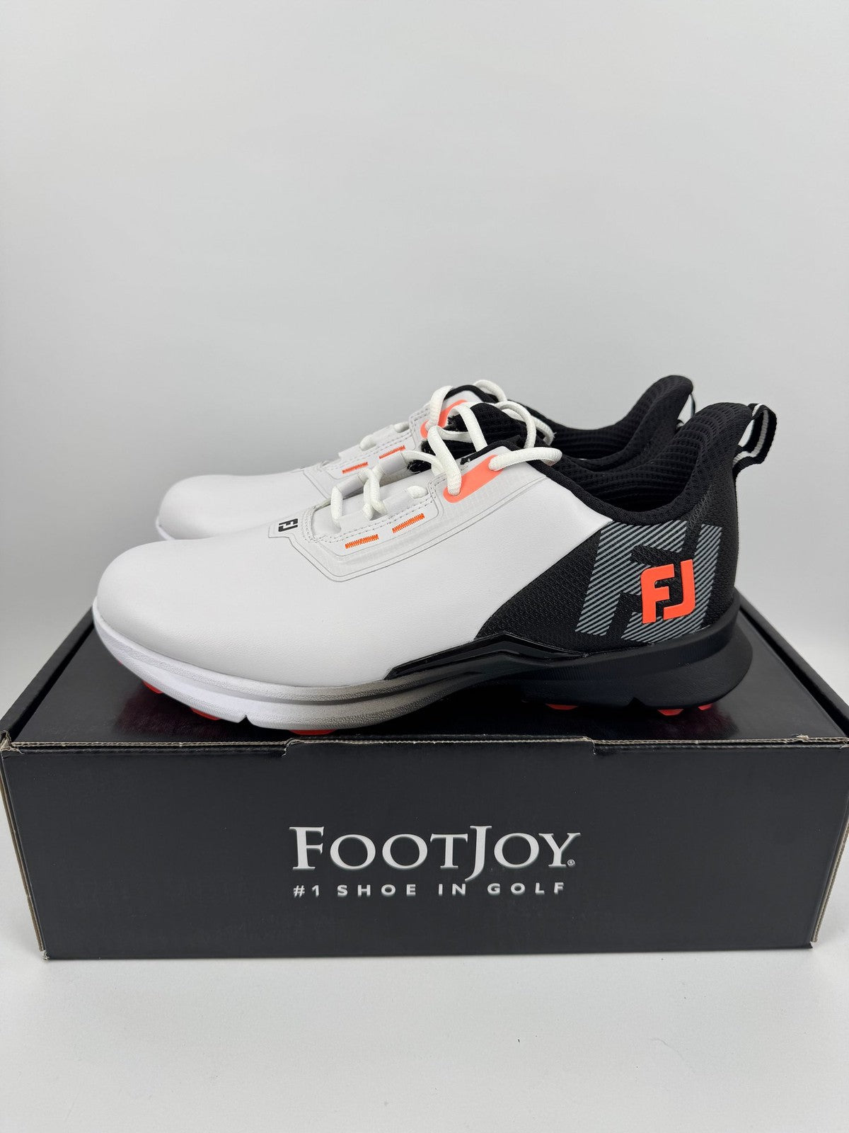 FootJoy Fuel Golf Shoes Men's UK 7.5 US White Black Orange/312600
