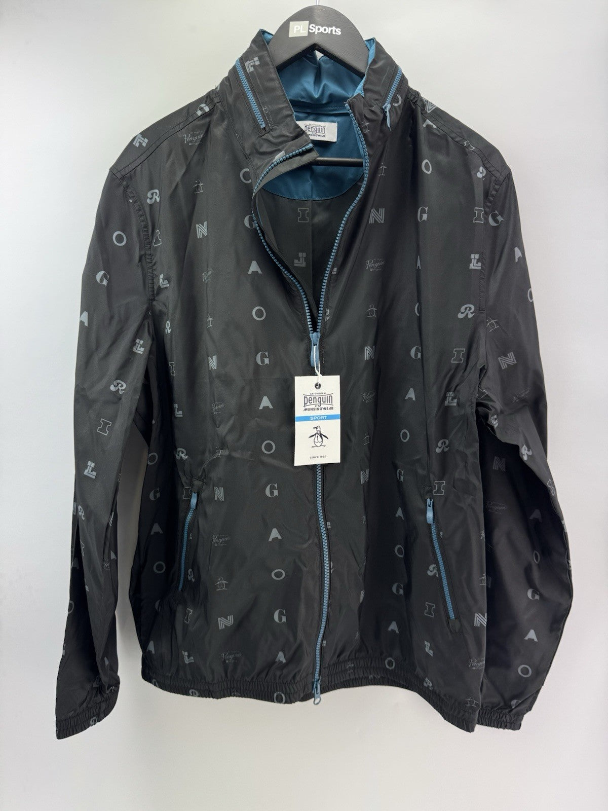 Penguin Original Golf Wind Jacket Logo Print Hood Lightweight UK M /New /286500
