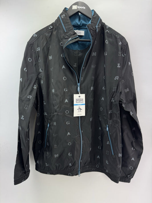 Penguin Original Golf Wind Jacket Logo Print Hood Lightweight UK M /New /286500