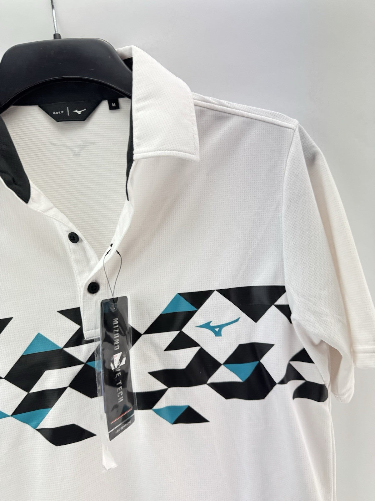 Mizuno Golf Mens Polo Shirt Checker /White /UK Medium /New /234244