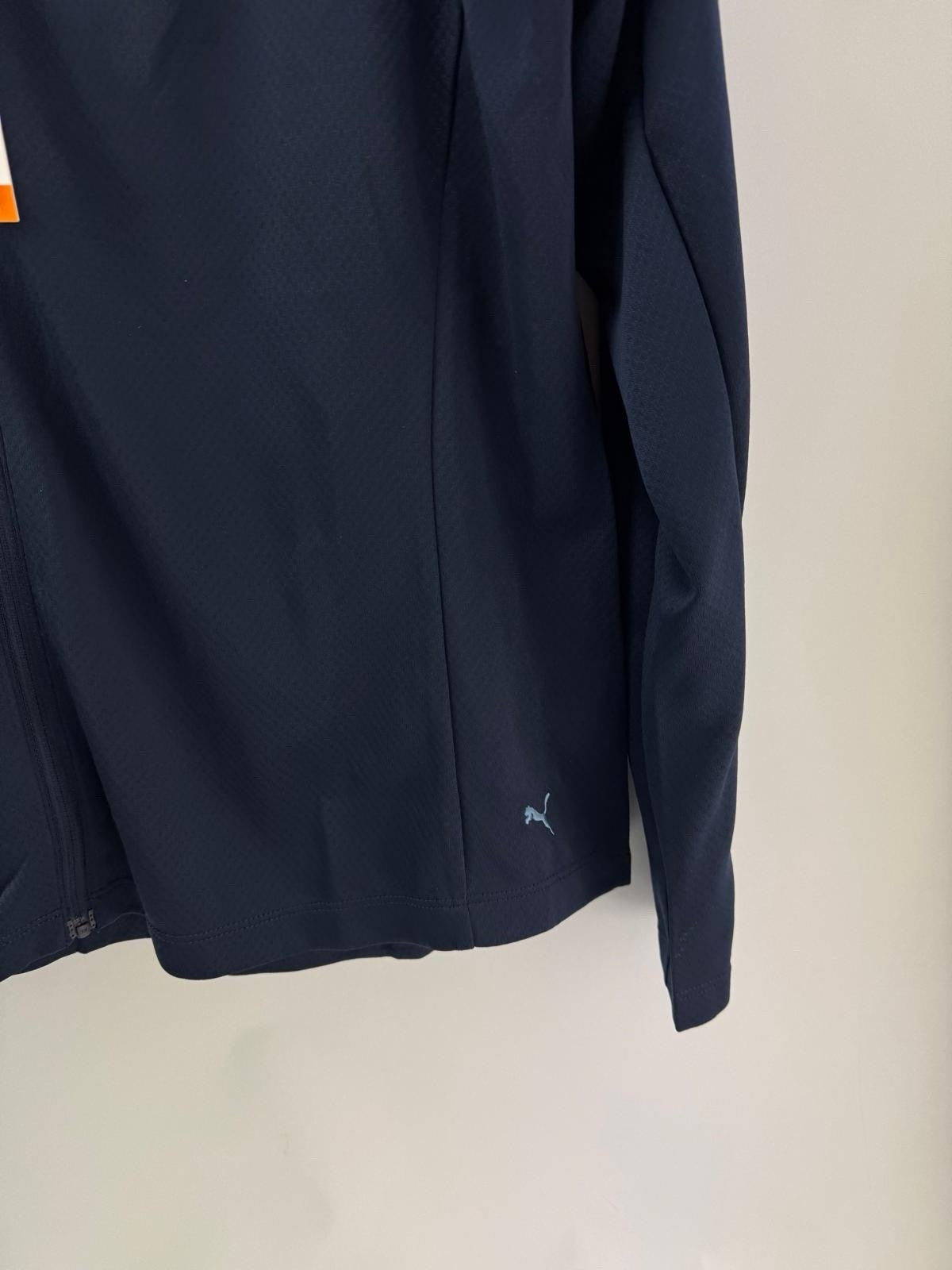 Womens Puma Lightweight Full Zip Knitted Golf Jacket Deep Navy Size L/ 300805