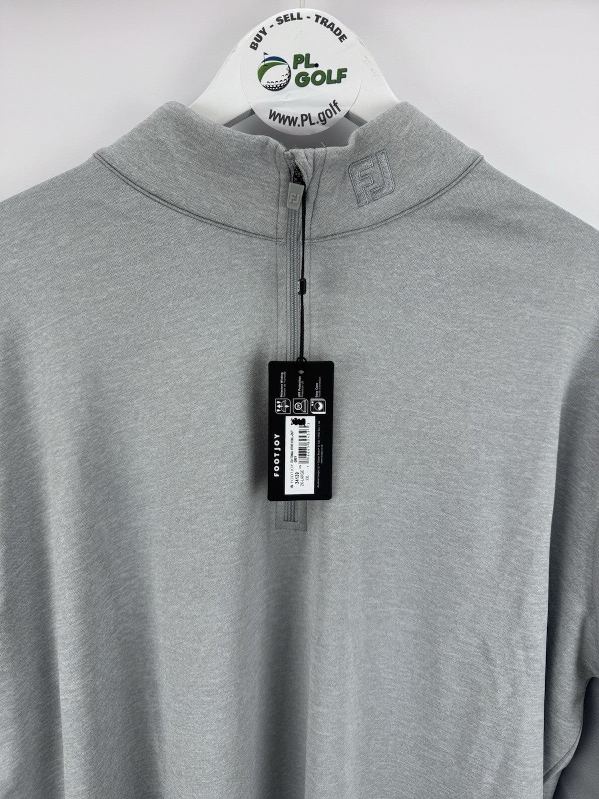 FootJoy Tonal Heather Chill-Out Men's Golf Pullover XXL Grey Quarter Zip/317086