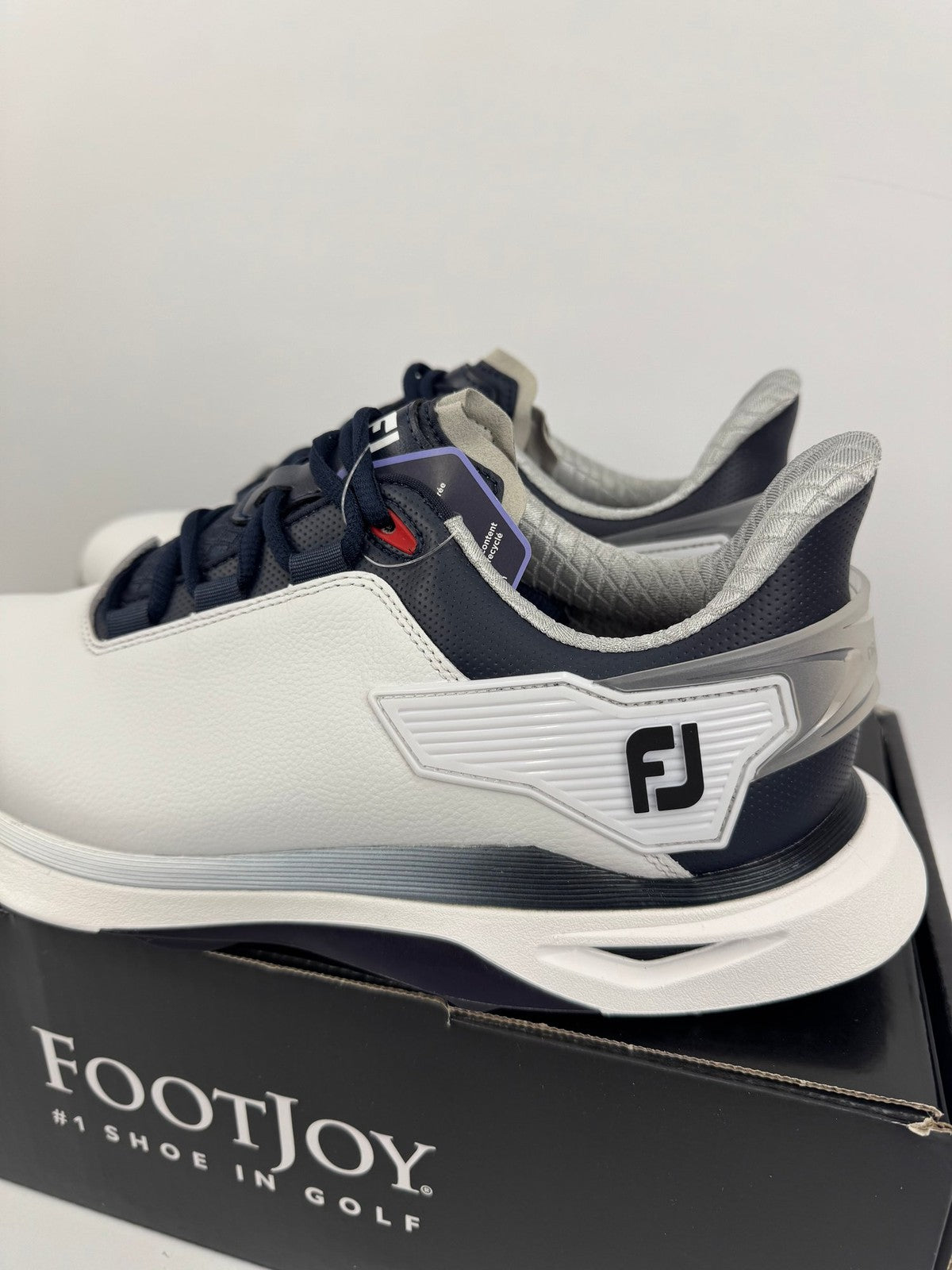 FootJoy PRO/SLX Golf Shoes Men's Size UK 7 White Navy Ortholite/312651