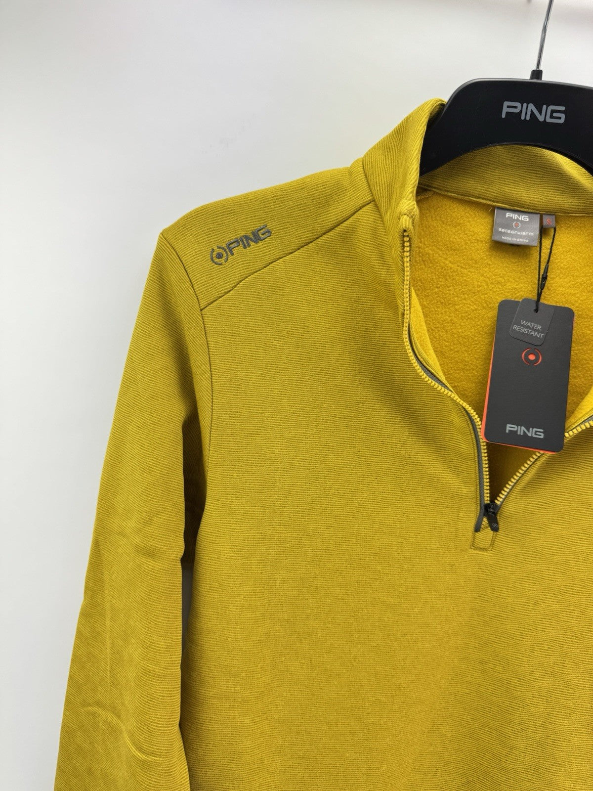 Ping Golf Mens Pullover Bexton Fleece 1/2 Zip /Yellow /UK Small /New /278642