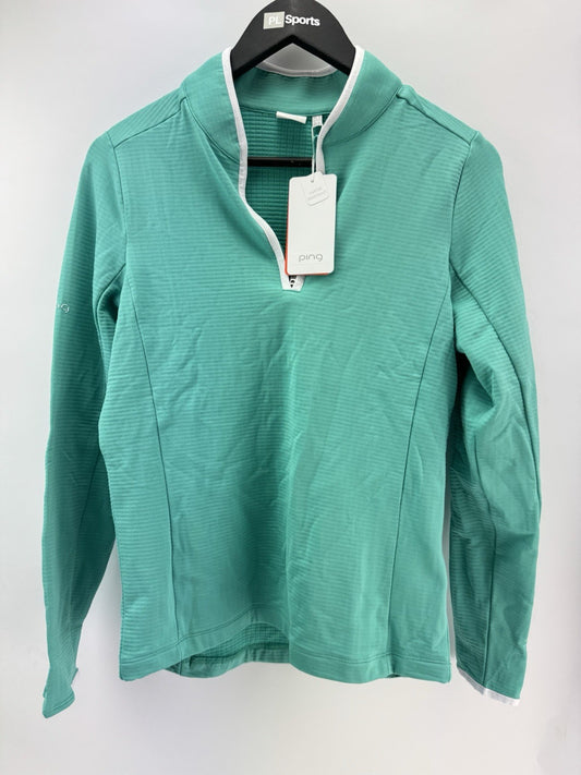Ping Golf Ladies Abigale Pullover Size UK 8 /1/4 Zip /Aqua /New /285410