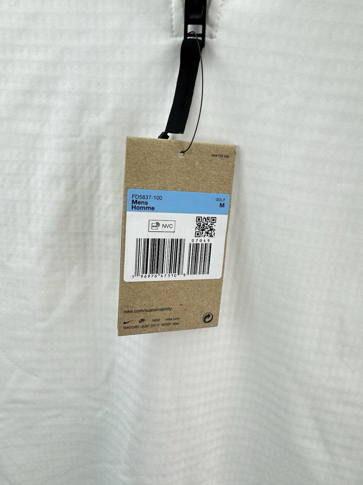 Nike Golf Pullover Victory 1/2 Zip /Light Grey /UK Medium /White /New /276887