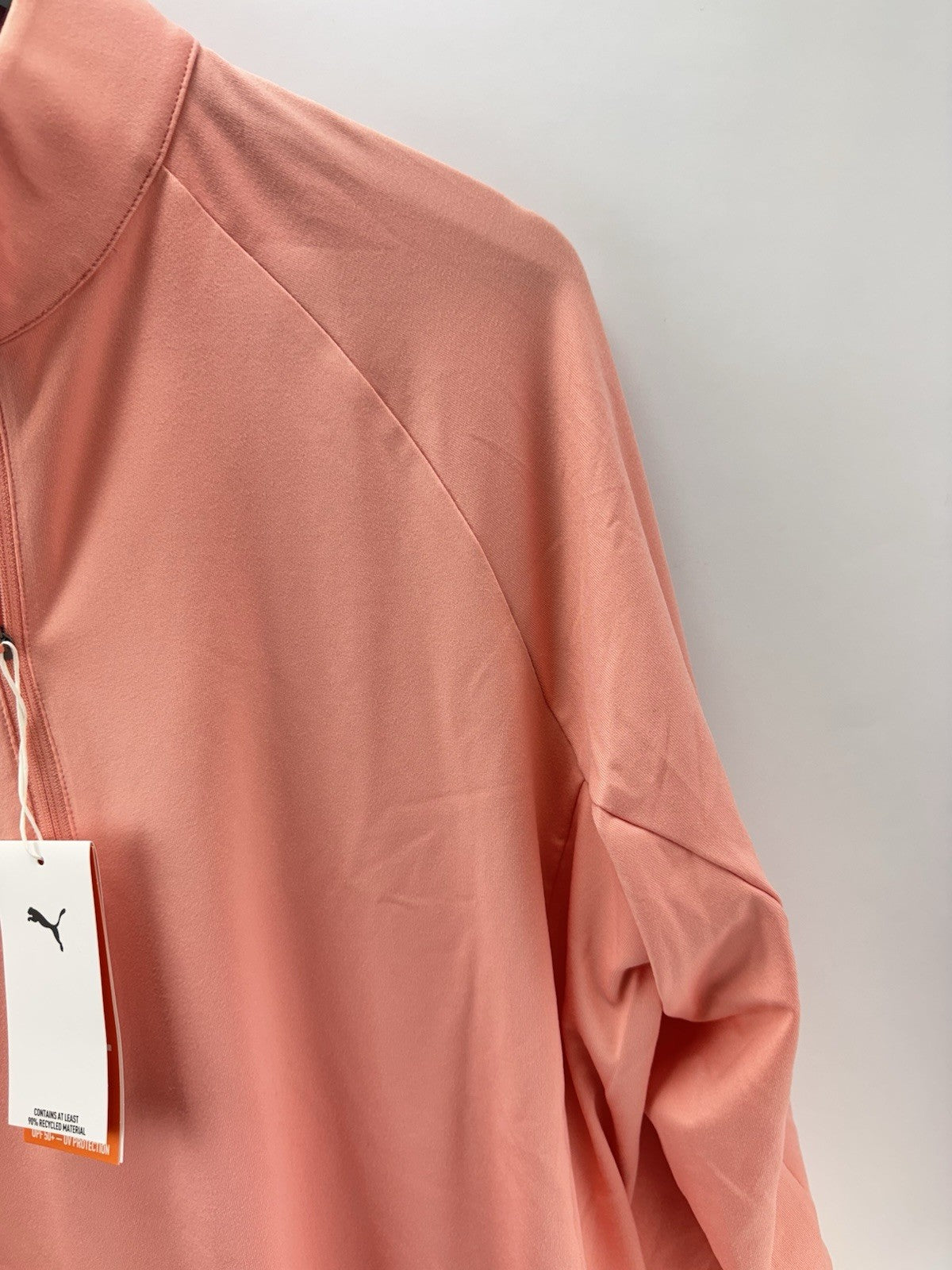 Puma Golf Womens Lightweight Pullover Pure 2.0 Peach 1/4 Zip UK XL/ 300852