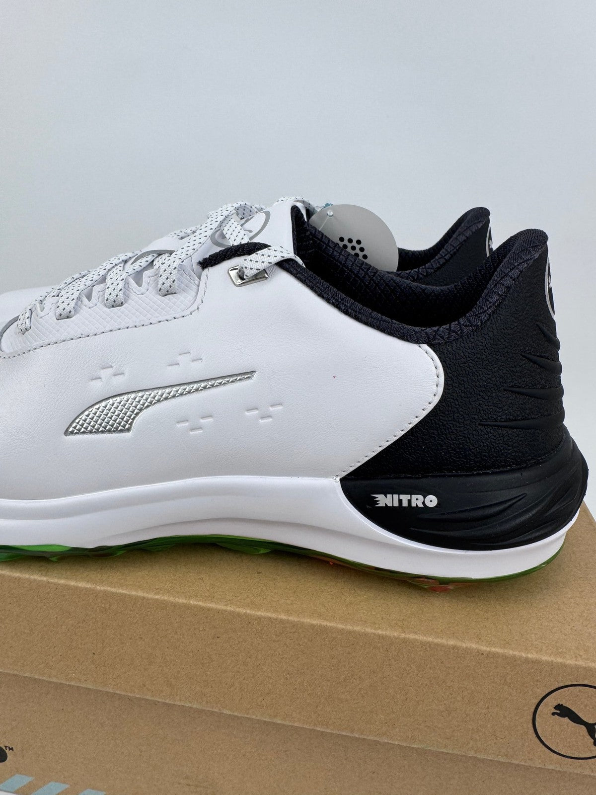 Puma Phantomcat Nitro Men's Golf Shoes Size UK 10 White Black Fluro/319112