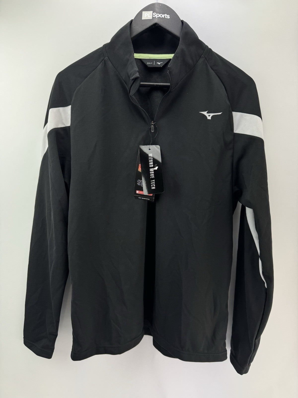 Mizuno Golf Pullover Breath Thermo Drop 1/4 Zip Black UK Medium /New /300600