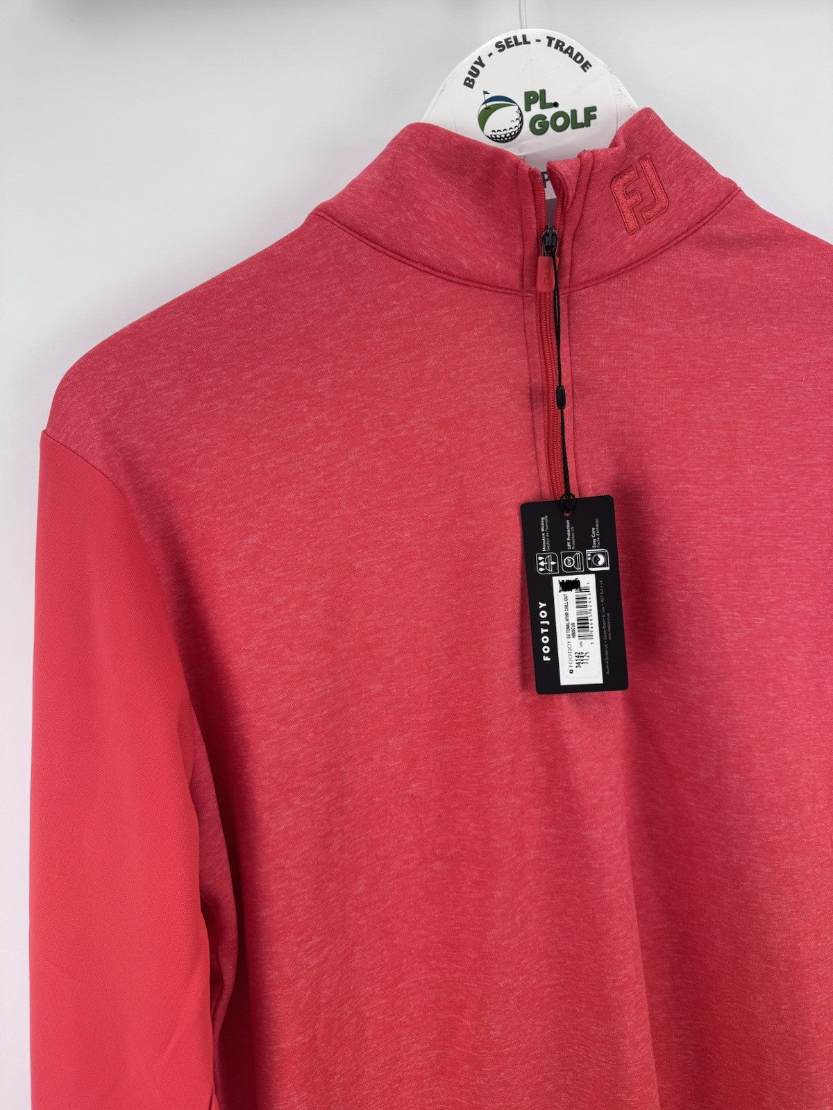 FootJoy Men’s Tonal Heather Chill-Out Golf Pullover Men's Size Large Red/315191