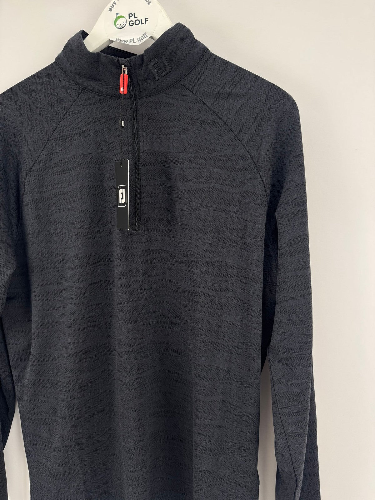 FootJoy Golf Wave Jacquard Chill-Out Zip Pullover Men's Size Medium Black/330682