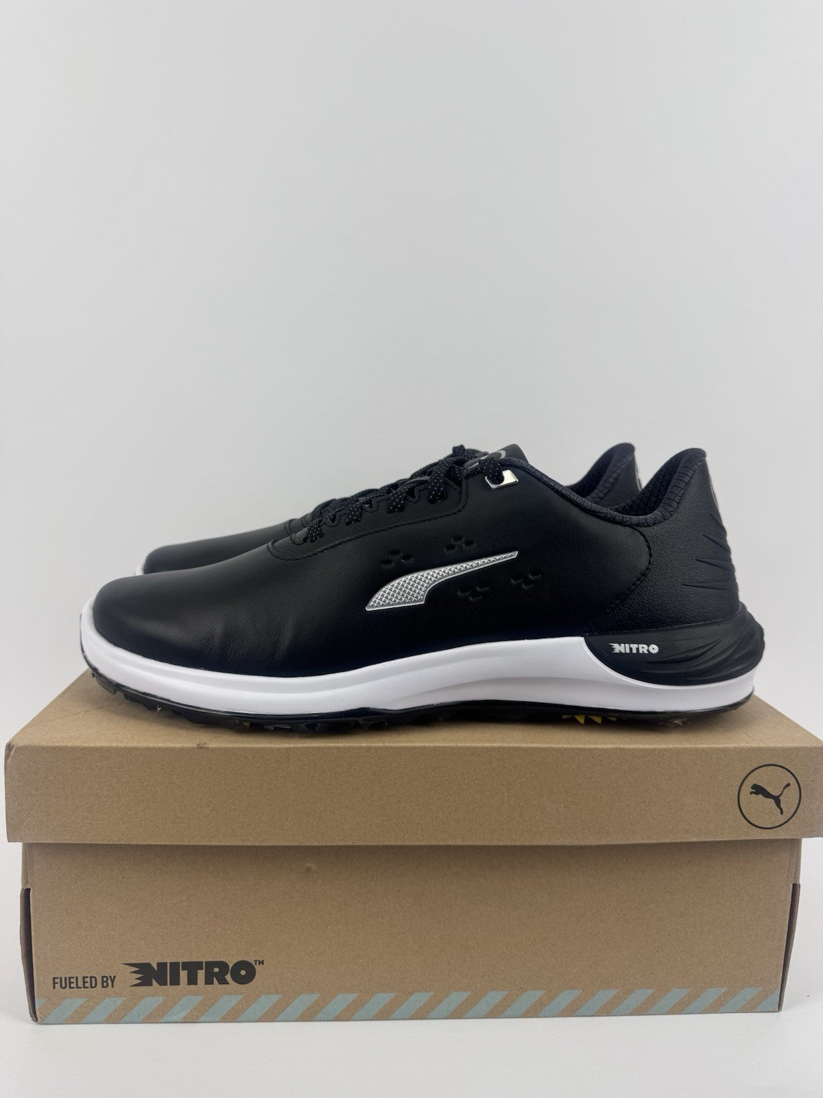 Puma Phantomcat Nitro Men's Golf Shoes Size UK 10 Black Silver Yellow/323420