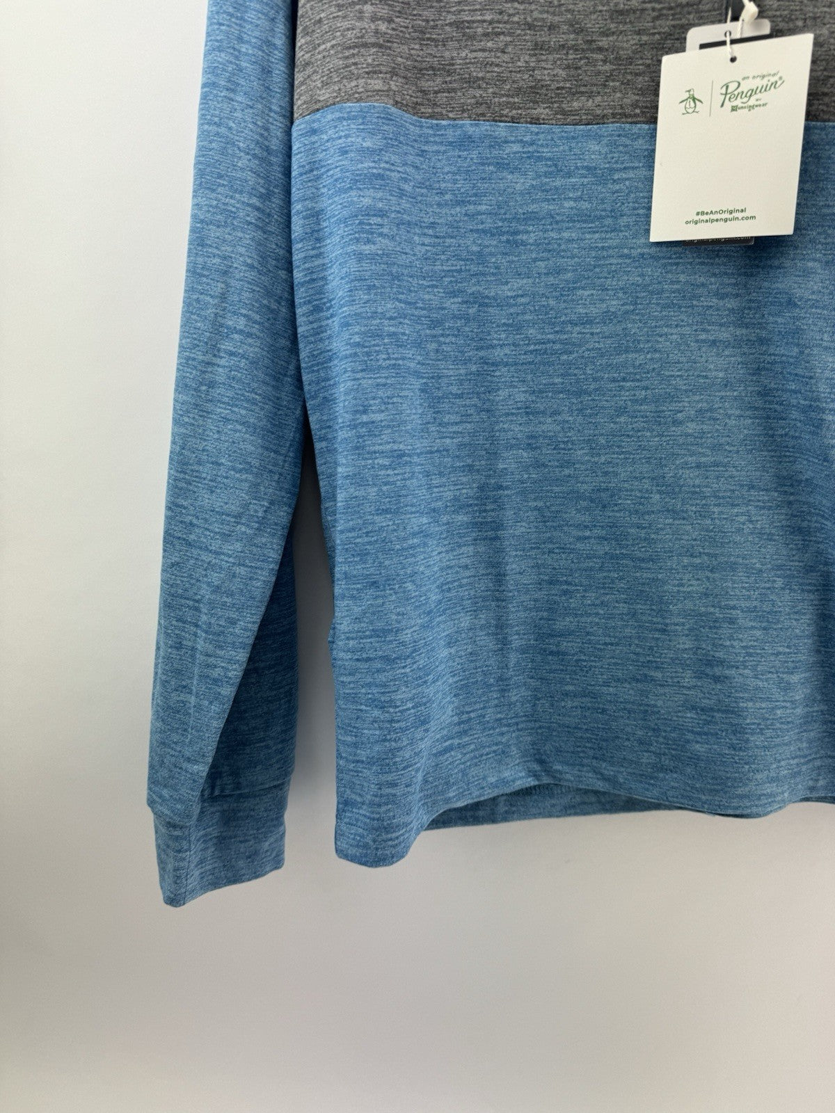 Original Penguin Pullover Colour Block 1/4 Zip UK Small /Blue /New /234201